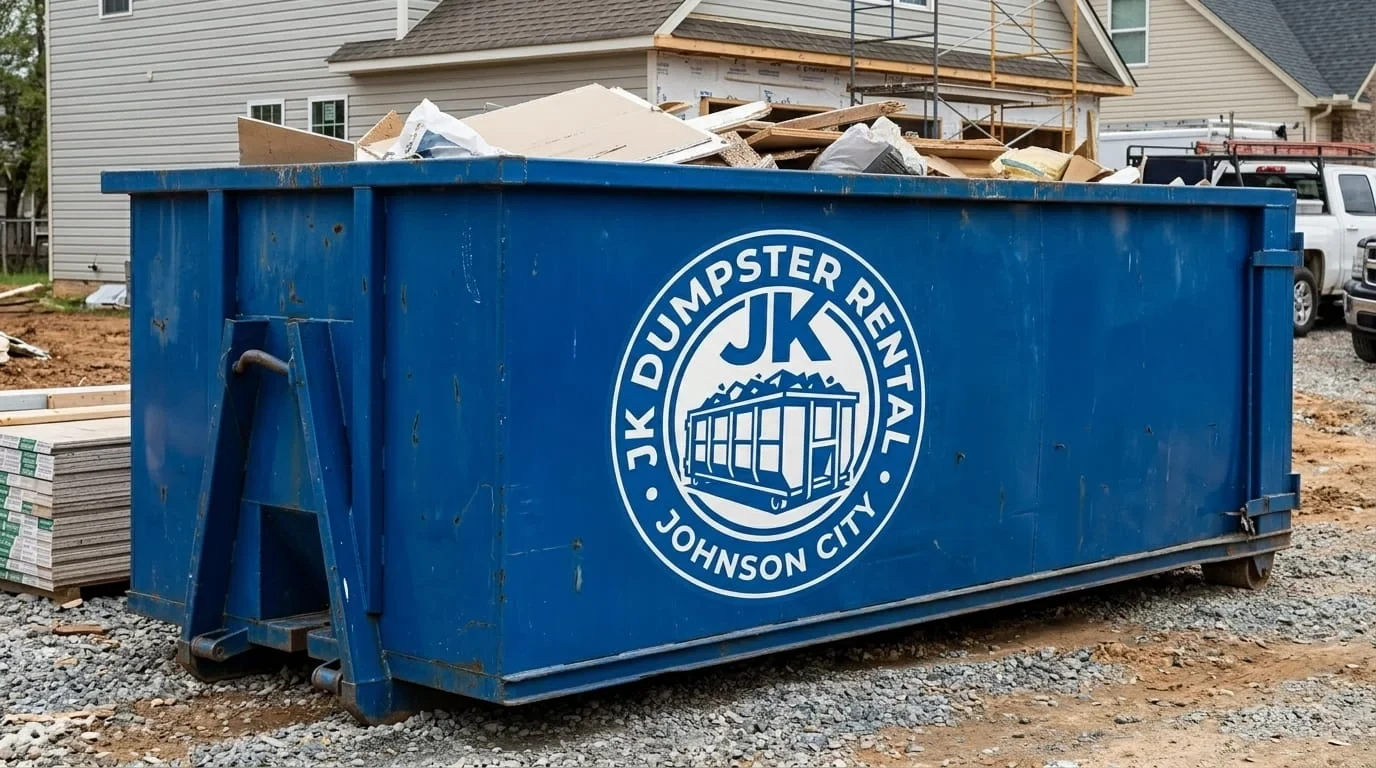 Roll-off dumpster delivered in Kingsport, TN by JK Dumpster Rental